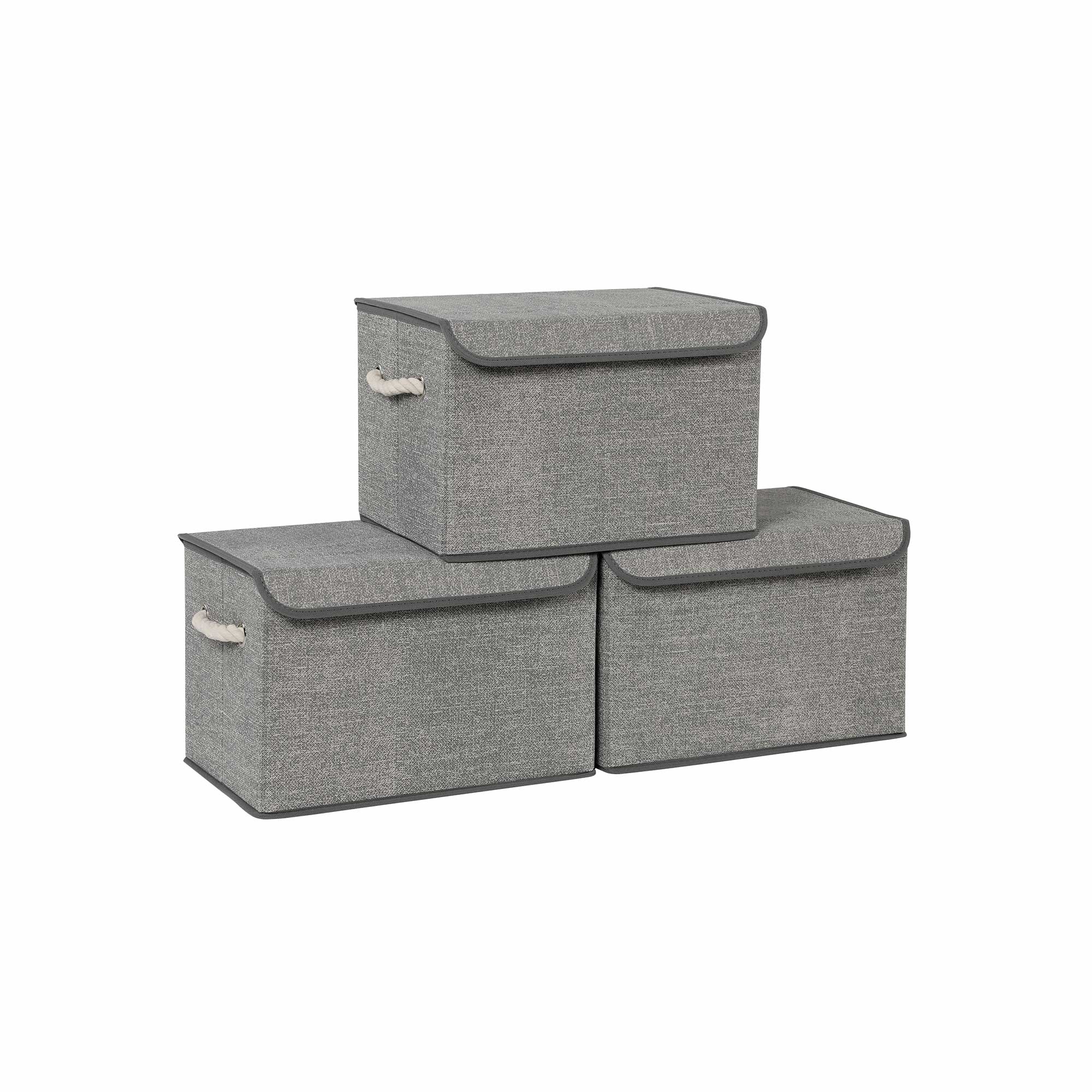 3 Bacs rangement gris