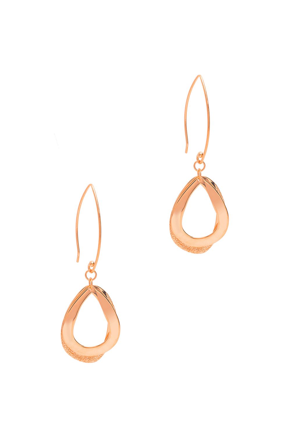 Pure Luxuries London Gift Packaged 'Ember' 18ct Rose Gold Plated Sterling Silver Earrings