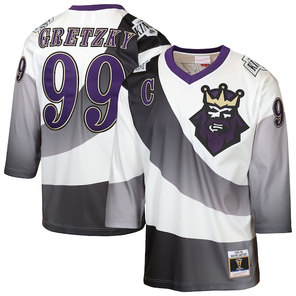 Wayne Gretzky Los Angeles Kings  Youth 1995/96 Power Play Throwback Alternate Player Jersey with Captain Patch - White/Black