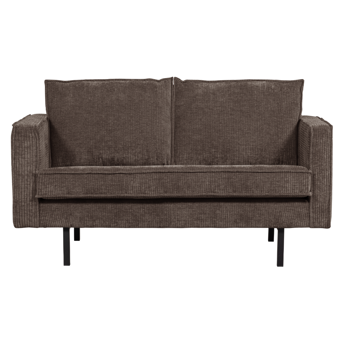 WOOOD 2-zits bank Rodeo - Ribstof - Bruin - 85x150x86