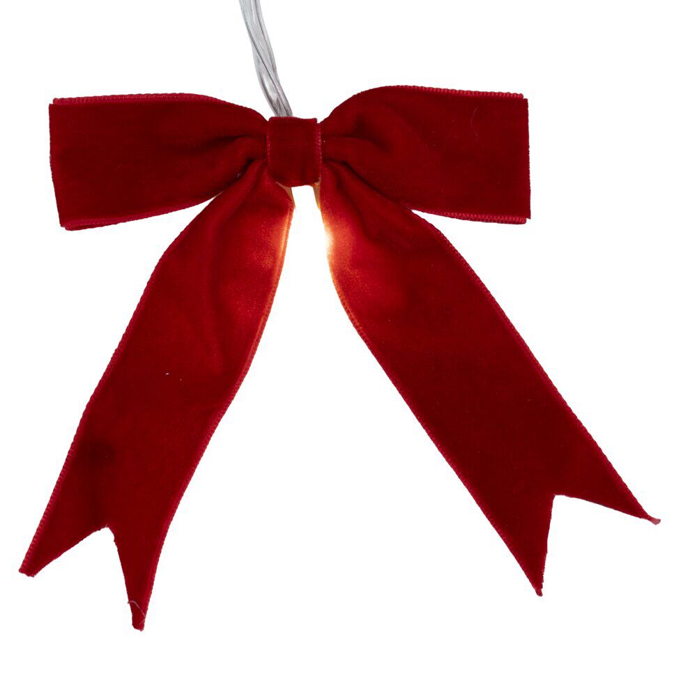 Guirlande de No&euml;l 30 LED blanc chaud noeud rouge L508 cm