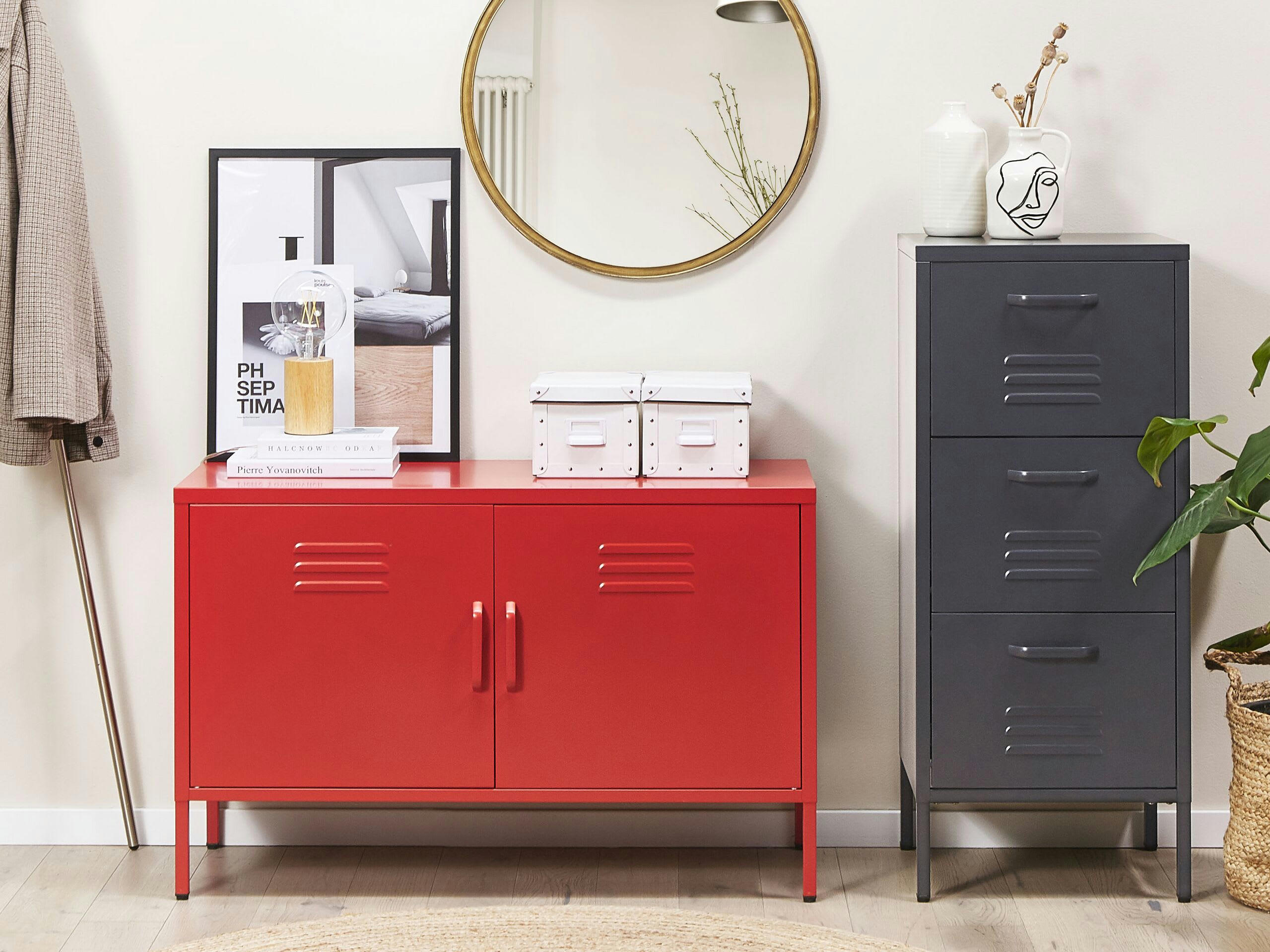 WOSTOK - Armoire 3 tiroirs en acier noir