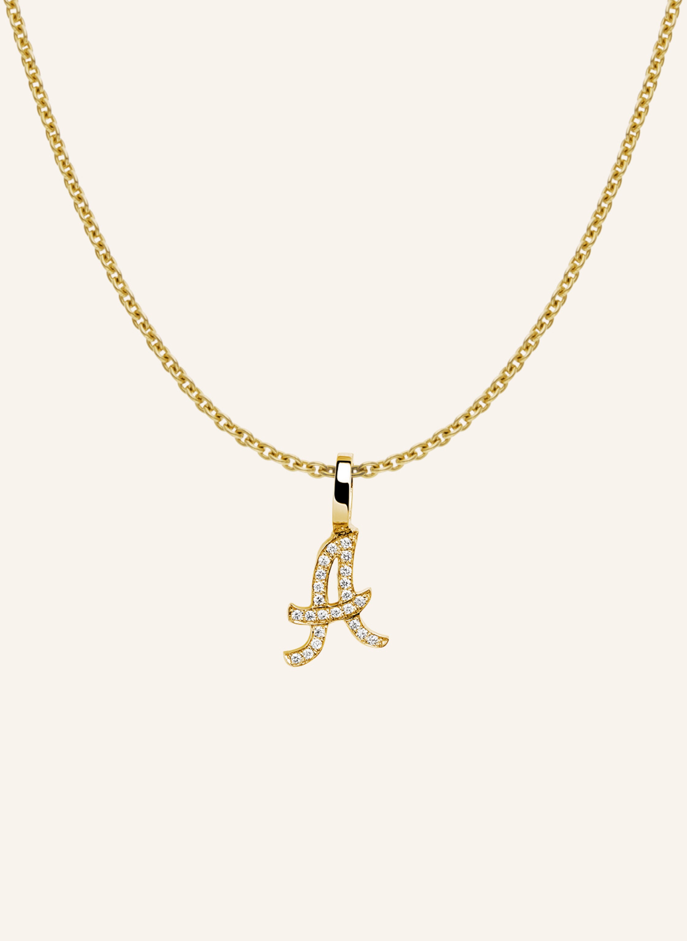 CADA Kette TINY DIAMOND LETTER A