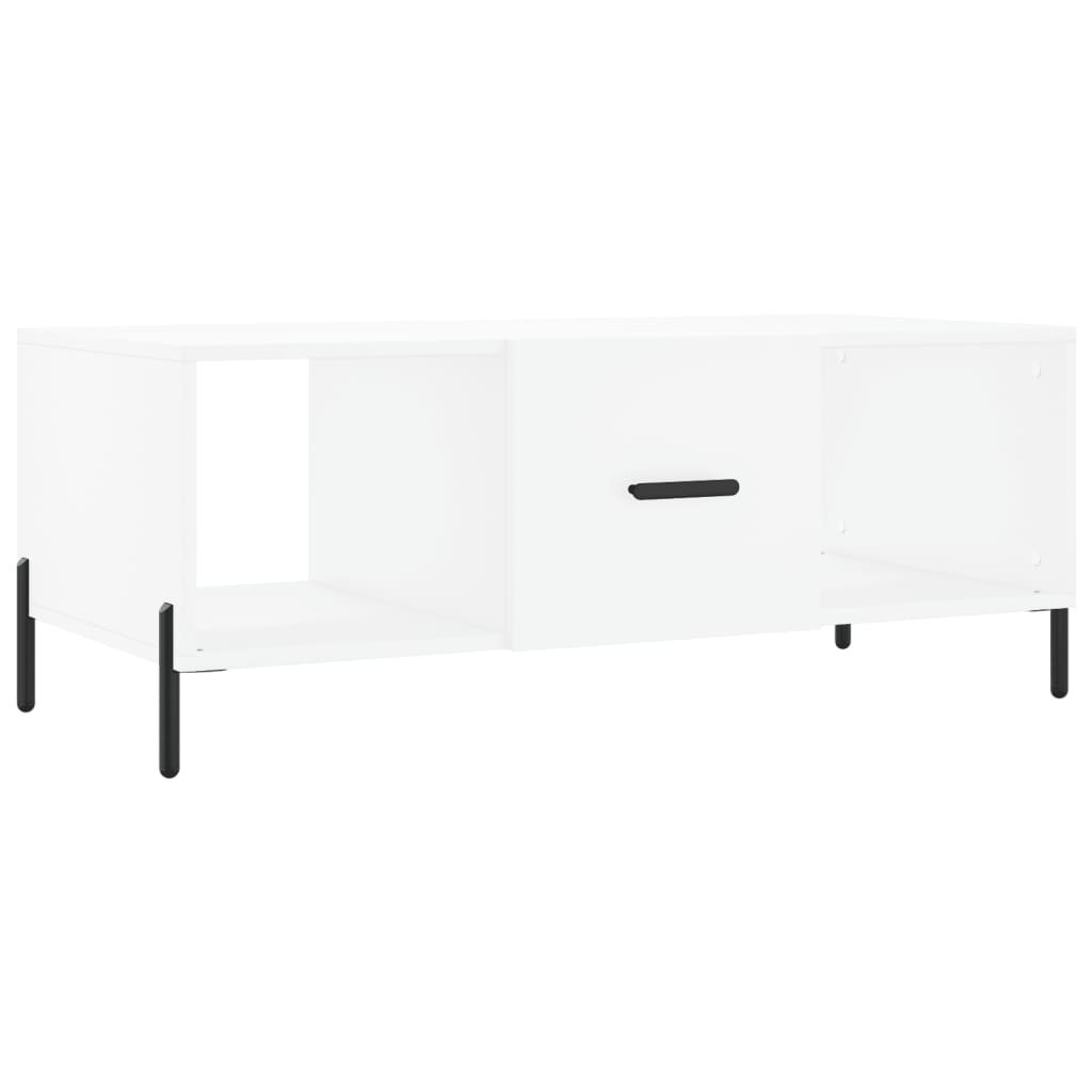 Stolik Kawowy Ława Stół Biały 102x50x40 Drzwiczki Do Salonu Do Pokoju