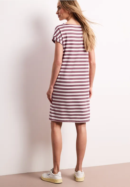 Knielanges Kleid aus Jersey mit Streifen