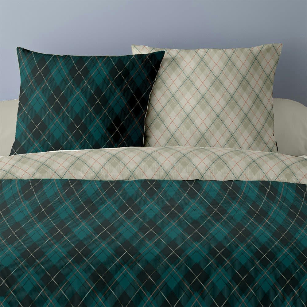 - Parure de couette 100% coton flanelle imprimée 260x240 2 taies