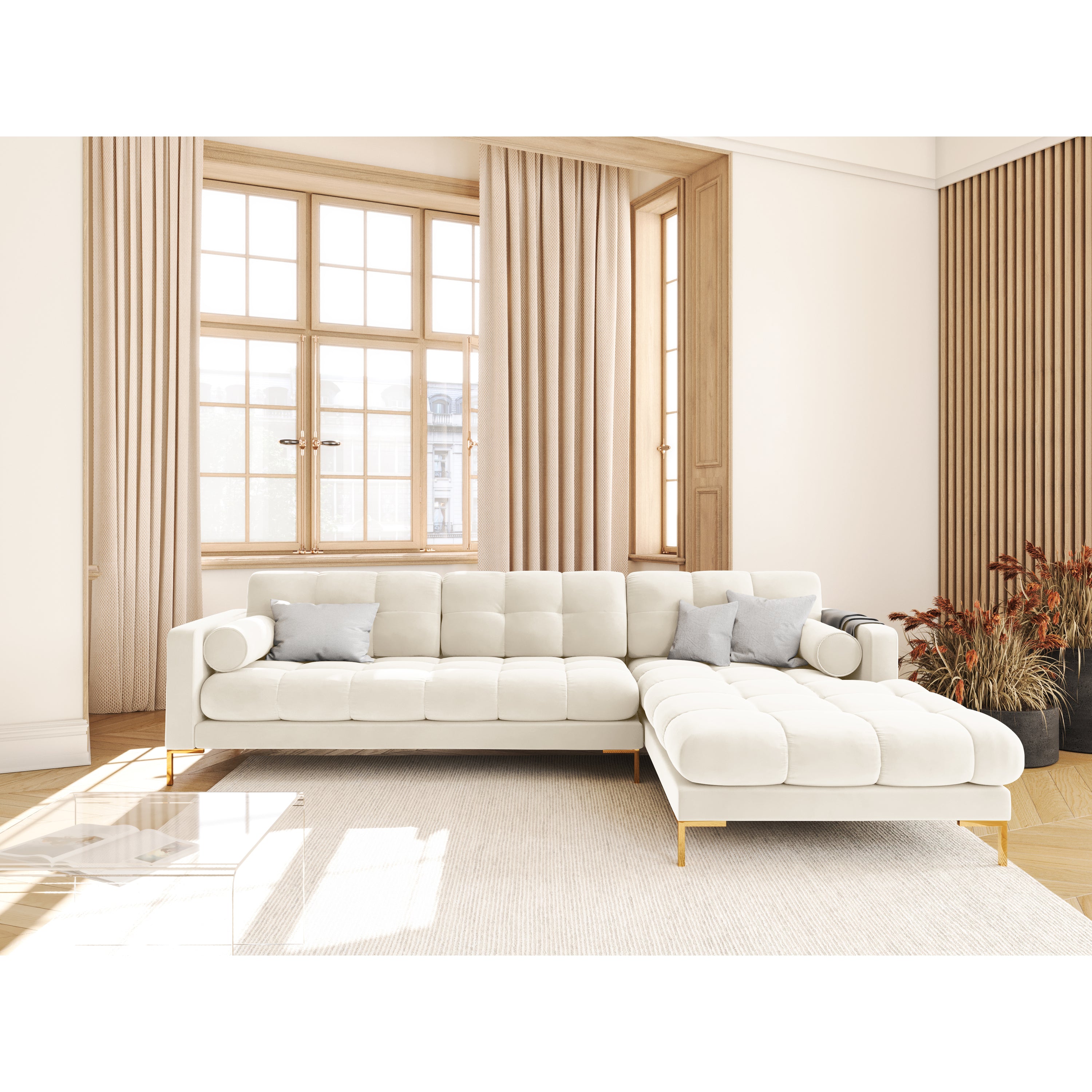 Cosmopolitan Design Bali Hoekbank met Chaise Longue Rechts - Lichtbeig