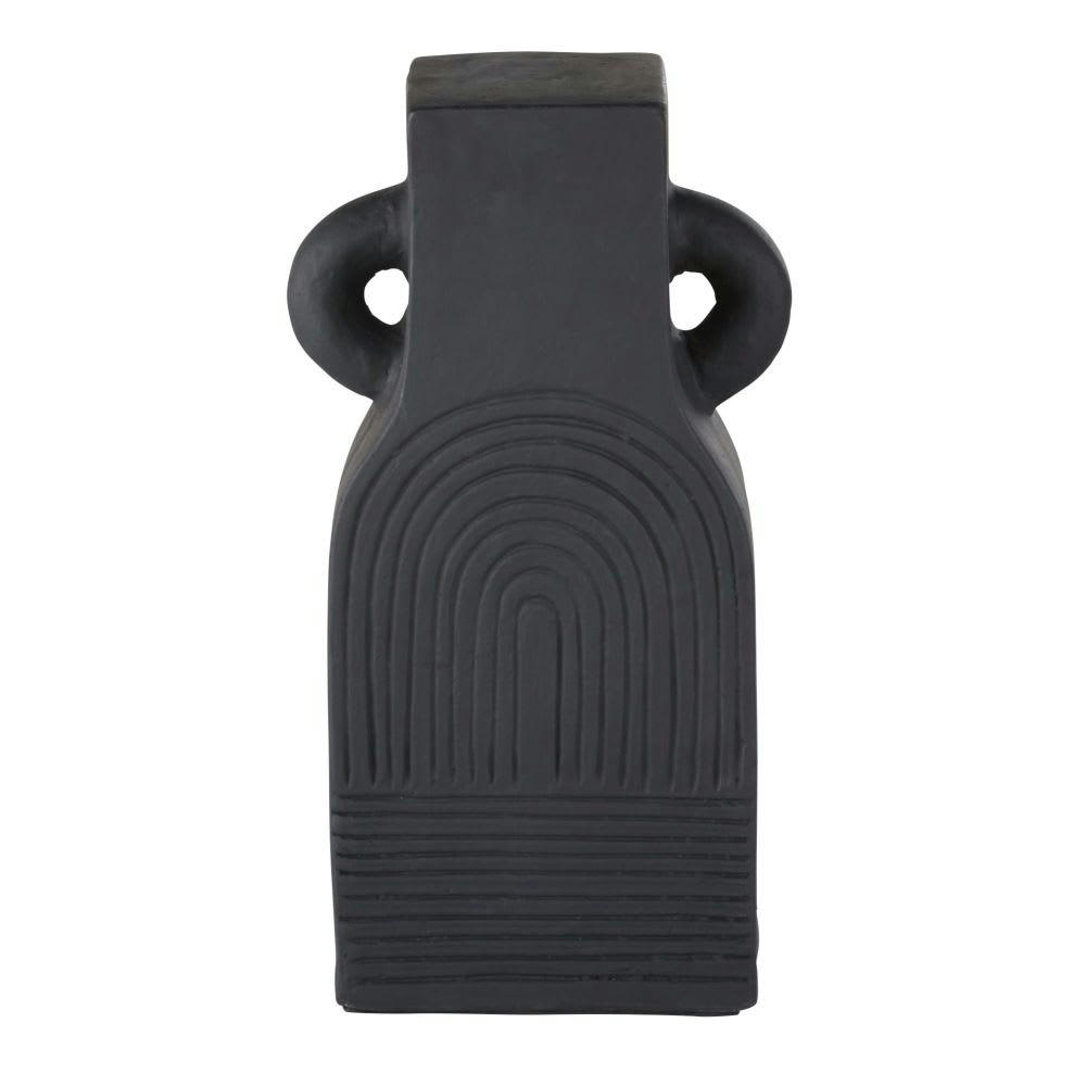 - Déco à poser abstraite en terre cuite noire