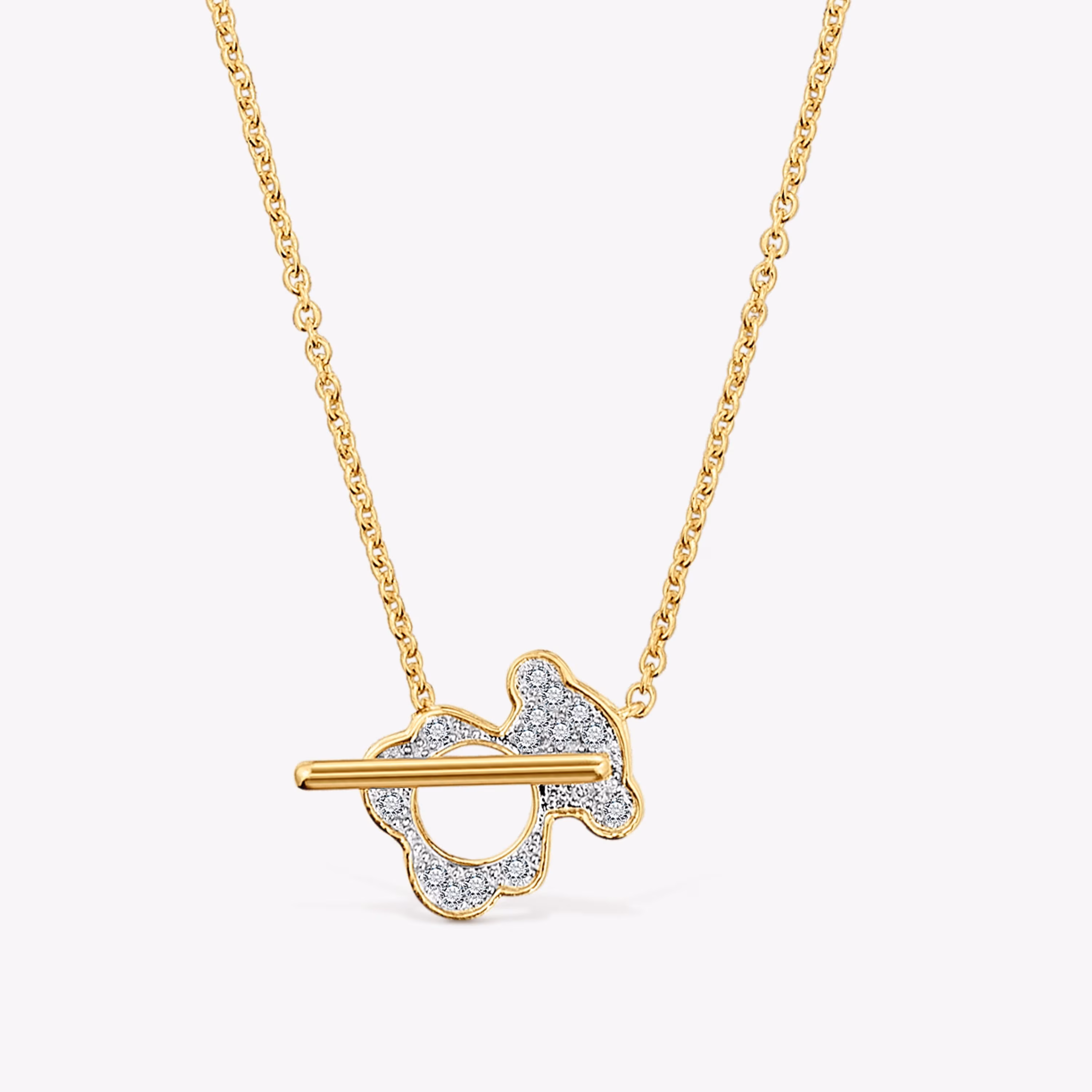 Collar corto oso de oro y diamantes I-Bear