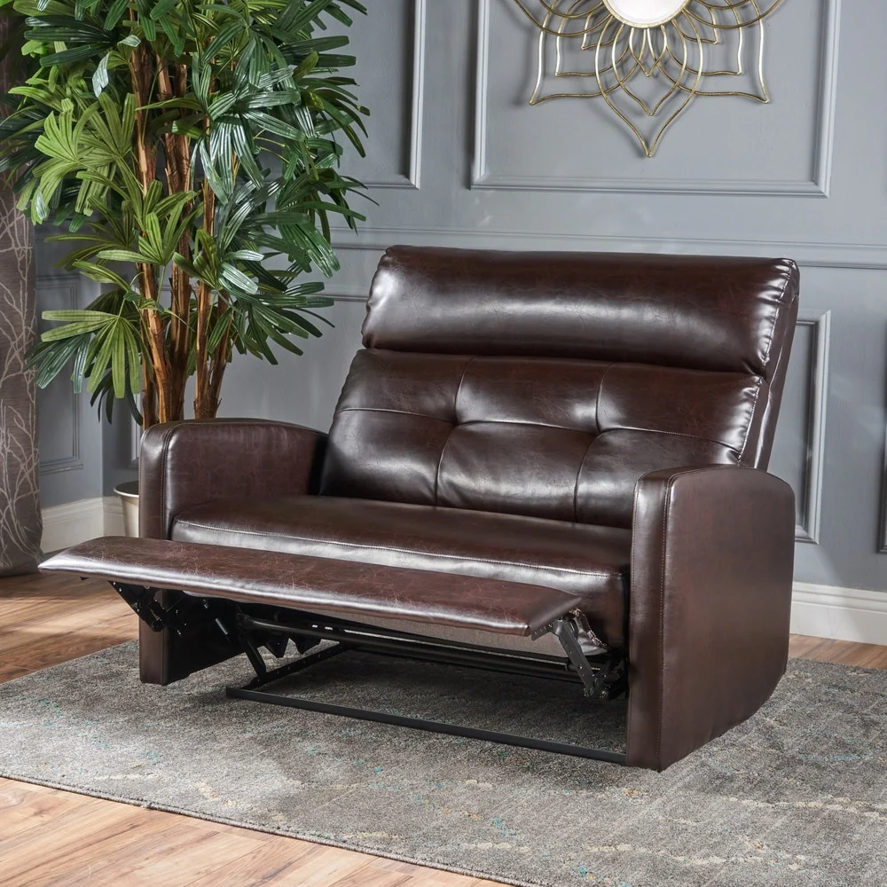 Halima Faux Leather 2-Seater Recliner Club Chair by Christopher Knight Home