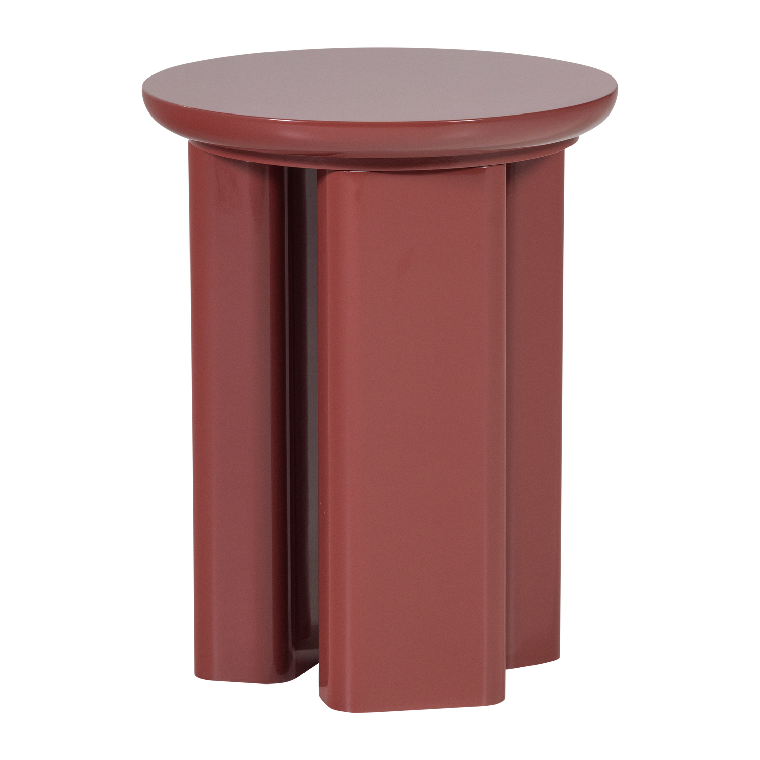 WOOOD Orivo Bijzettafel - Hout - Hoogglans Roodroze - 50x40x40