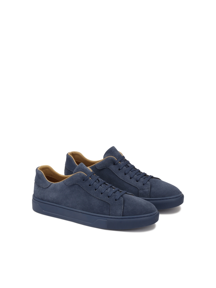 Men's blue suede sneakers