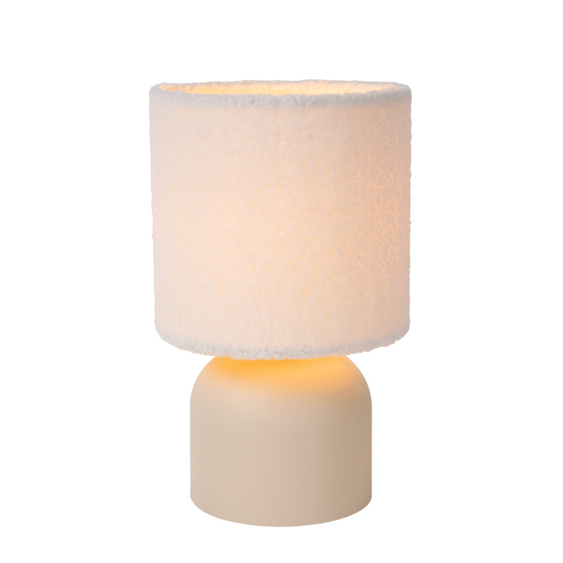 Lampe de table Woolly crème E14 40 W LUCIDE