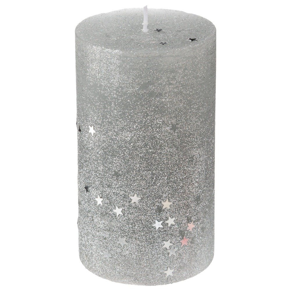 Świeca okrągła w gwiazdki, rozmiar L, 12 cm