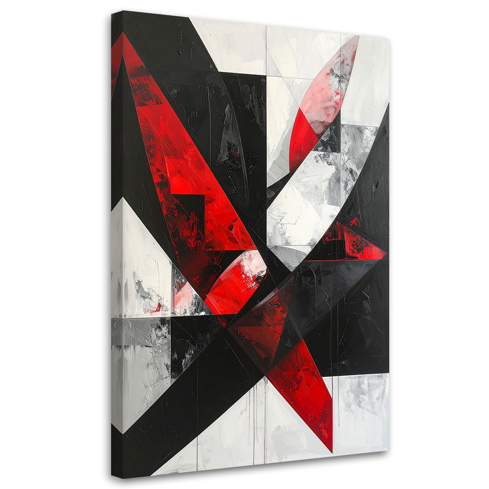 Obraz do salonu biura kuchni, Abstrakcja Geometryczna Czerwony 20x30