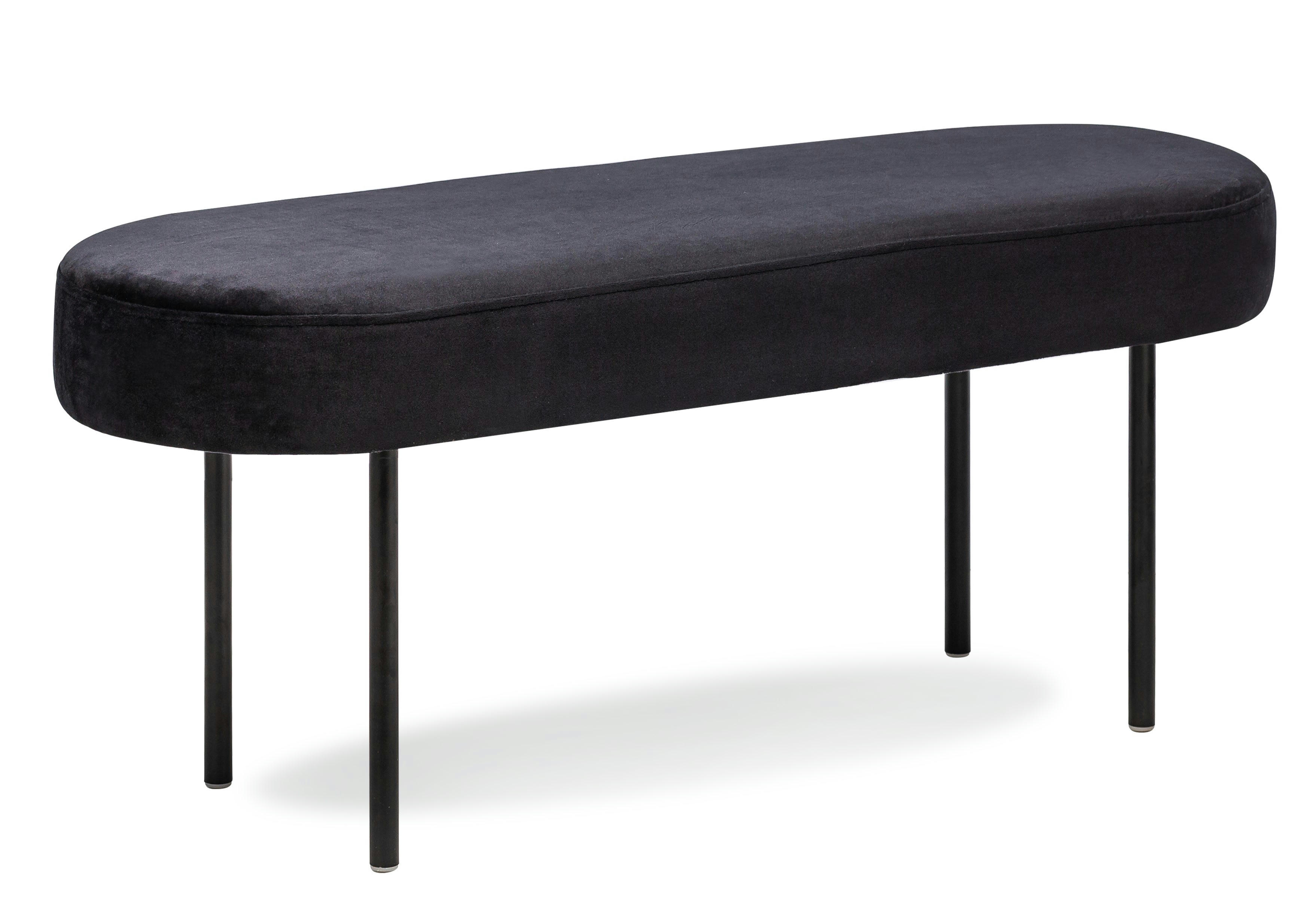 - Banc en métal et velours noir