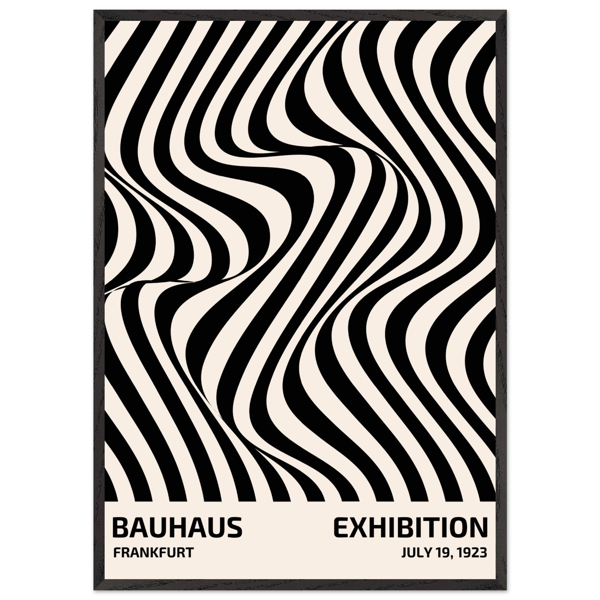 Artfulprints Poster met Lijst Bauhaus - Exhibition Frankfurt  - 70x100 cm - Zwart / Wit