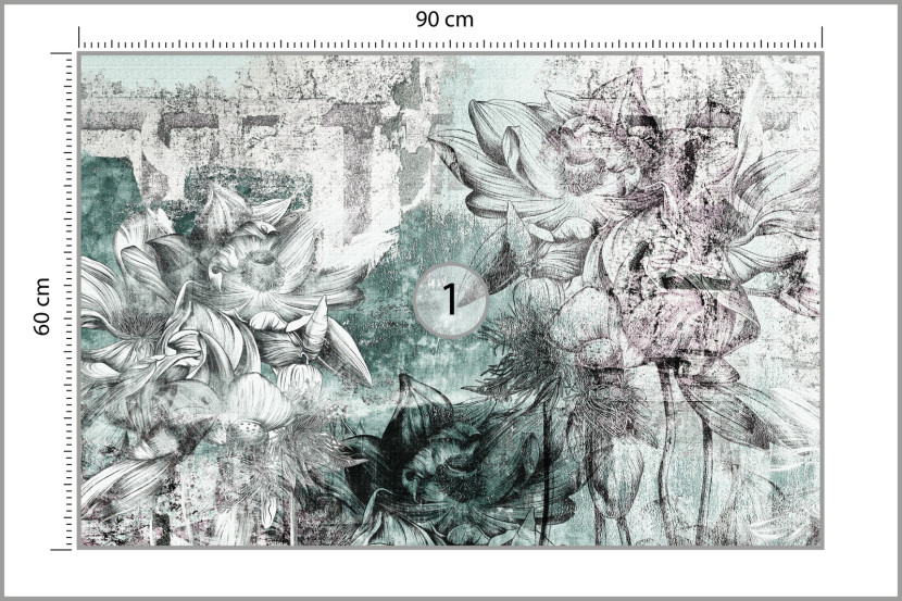 Fototapeta Tropikalne Kwiaty Na Betonie 90x60cm