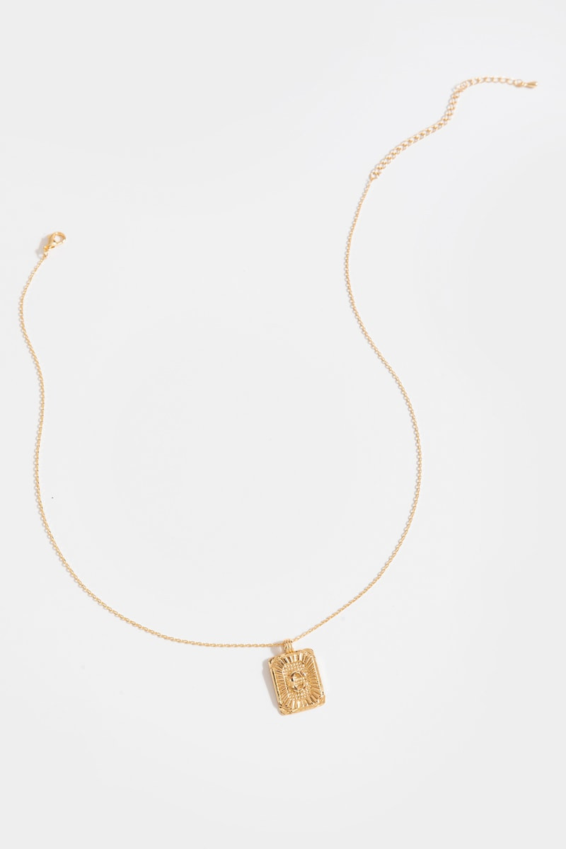 Initial ID Tag Pendant Necklace