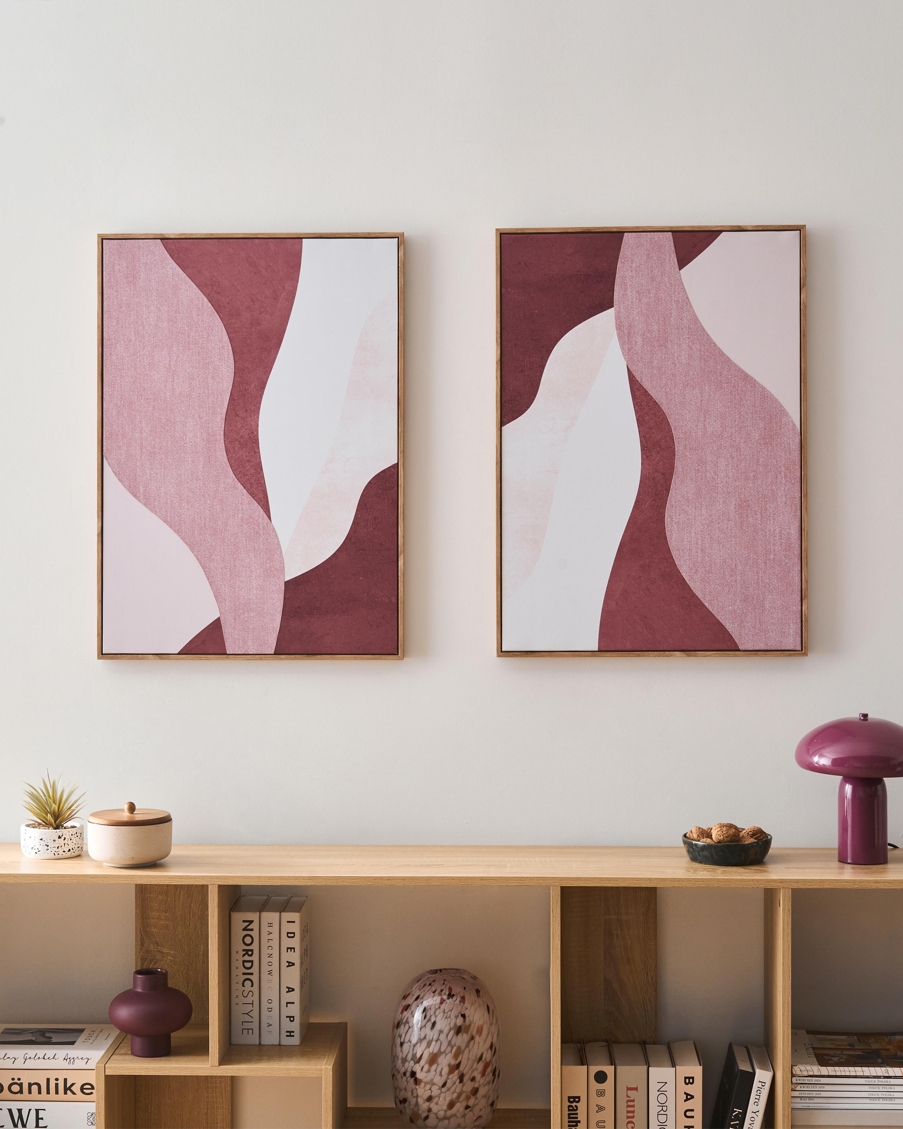 Set of 2 Canvases GOWRAN Abstract Motif Pink