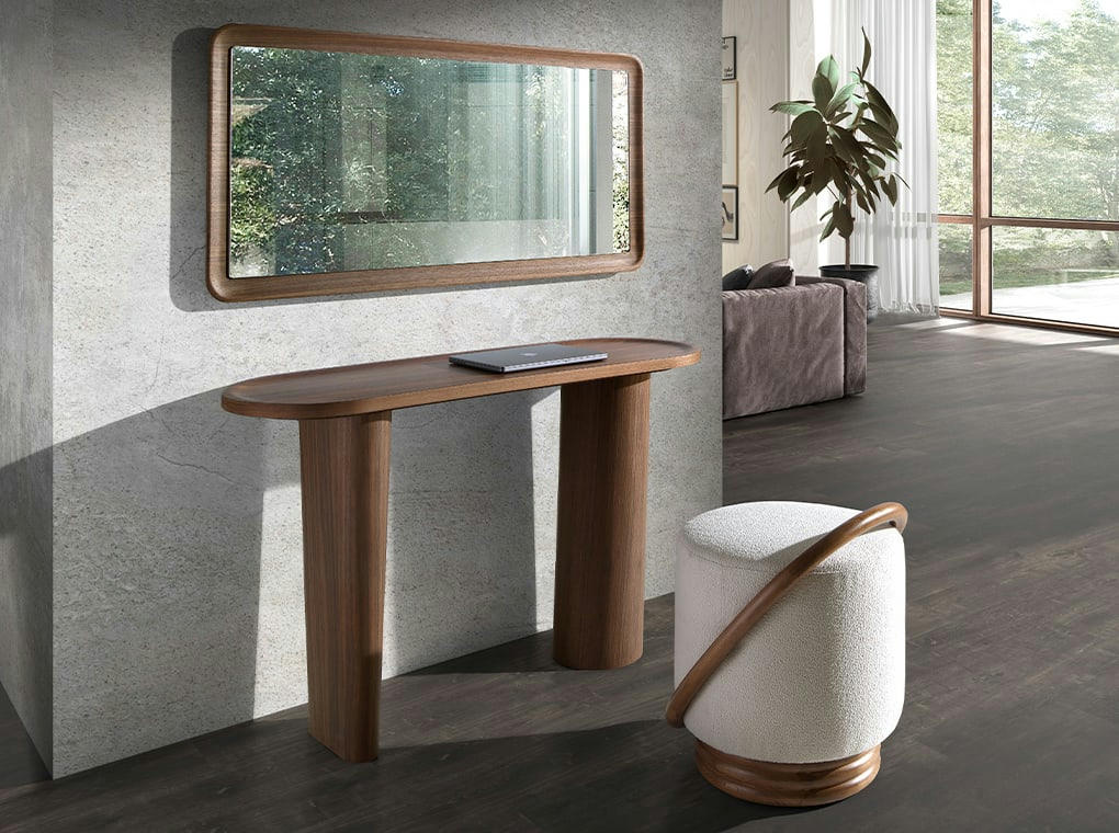 - Miroir mural rectangulaire noyer