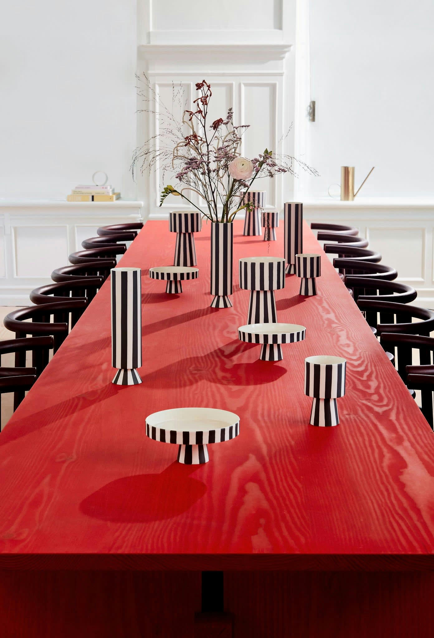 TOPPU - Vase blanc et noir 100% grès Ø8,5xH31cm