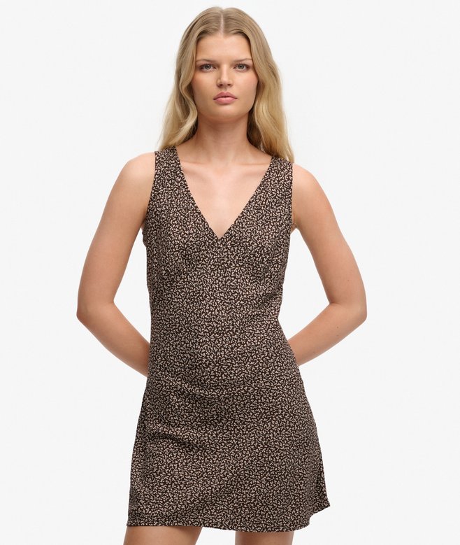 Printed Sweetheart Mini Dress