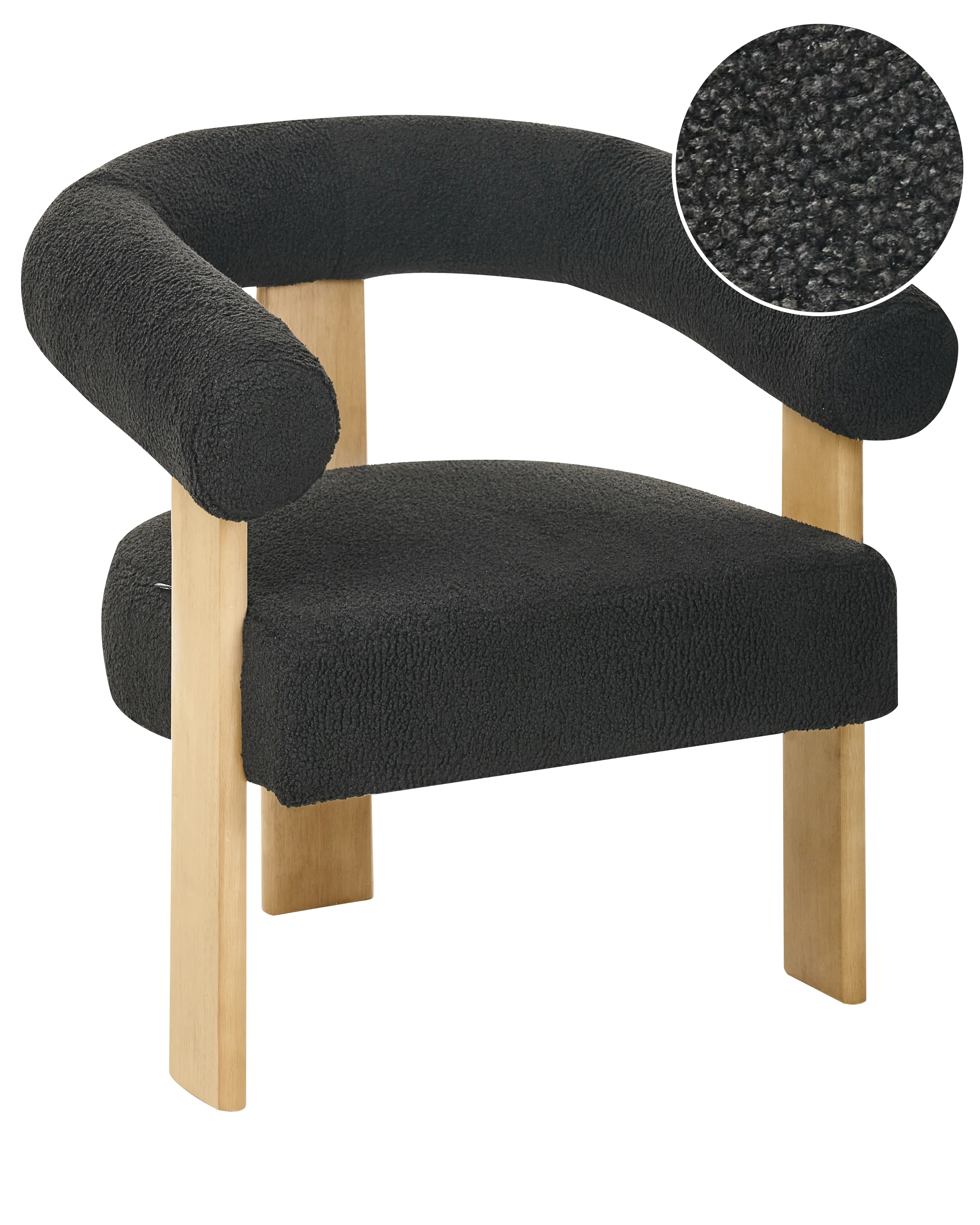 Armchair ILBRO Boucle Black/ Light Brown