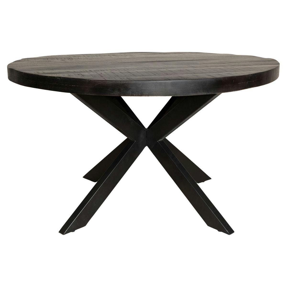 Table ronde bois noir à pied central Ø140 cm RIVANO