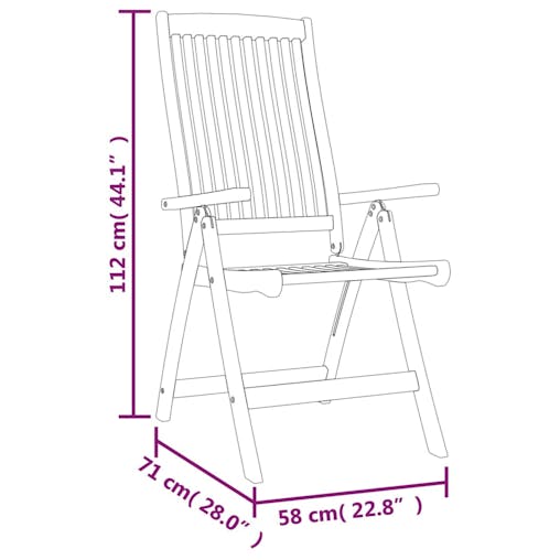 NNEVL Folding Garden Chairs 8 pcs Solid Wood Eucalyptus