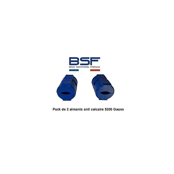 Aimant Anti Calcaire Magnétique 5200 Gauss BSF - pack de 2 aimants anti tartre adoucisseur d'eau - la qualité de la marque françai