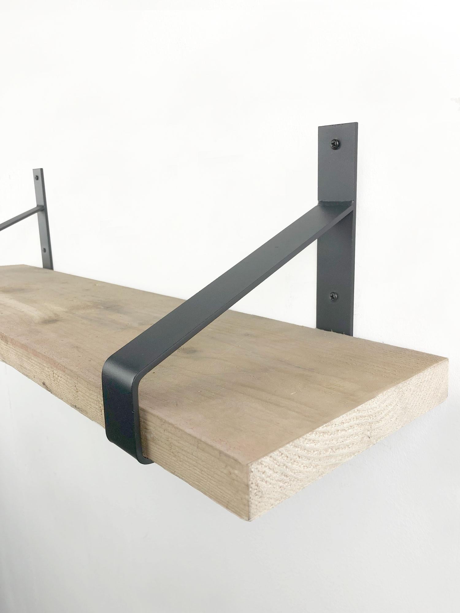 Woodbrothers Steigerhout wandplank 80x20cm + dragers