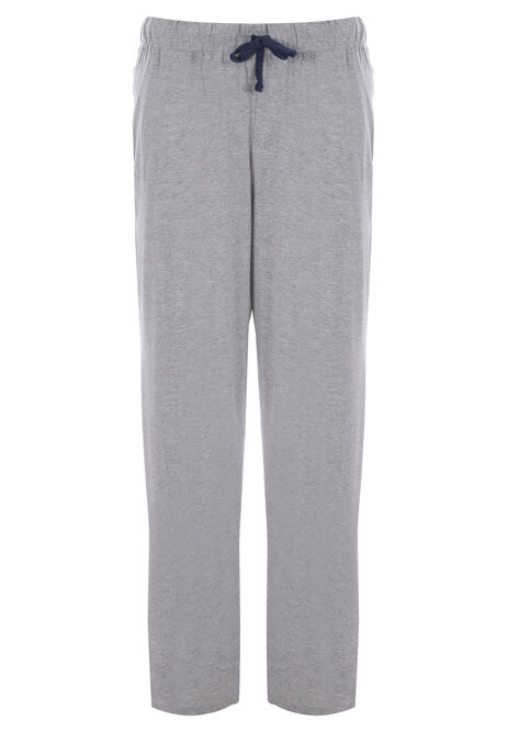 Mens Navy Marl Long Pyjama Set