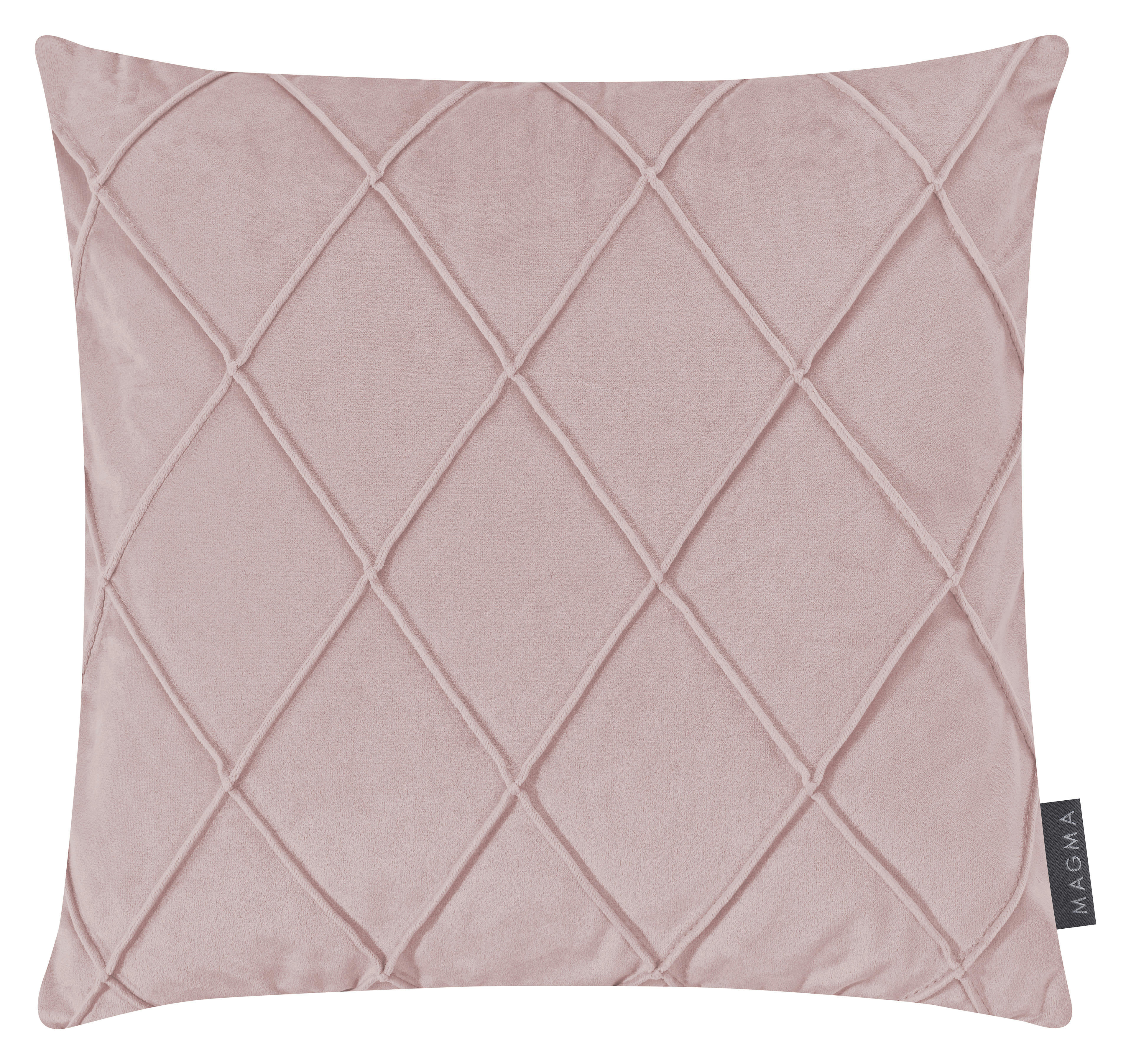 NOBLESS - Housses de coussin velours relief pli cousu vieux rose 40x40-Lot de 2
