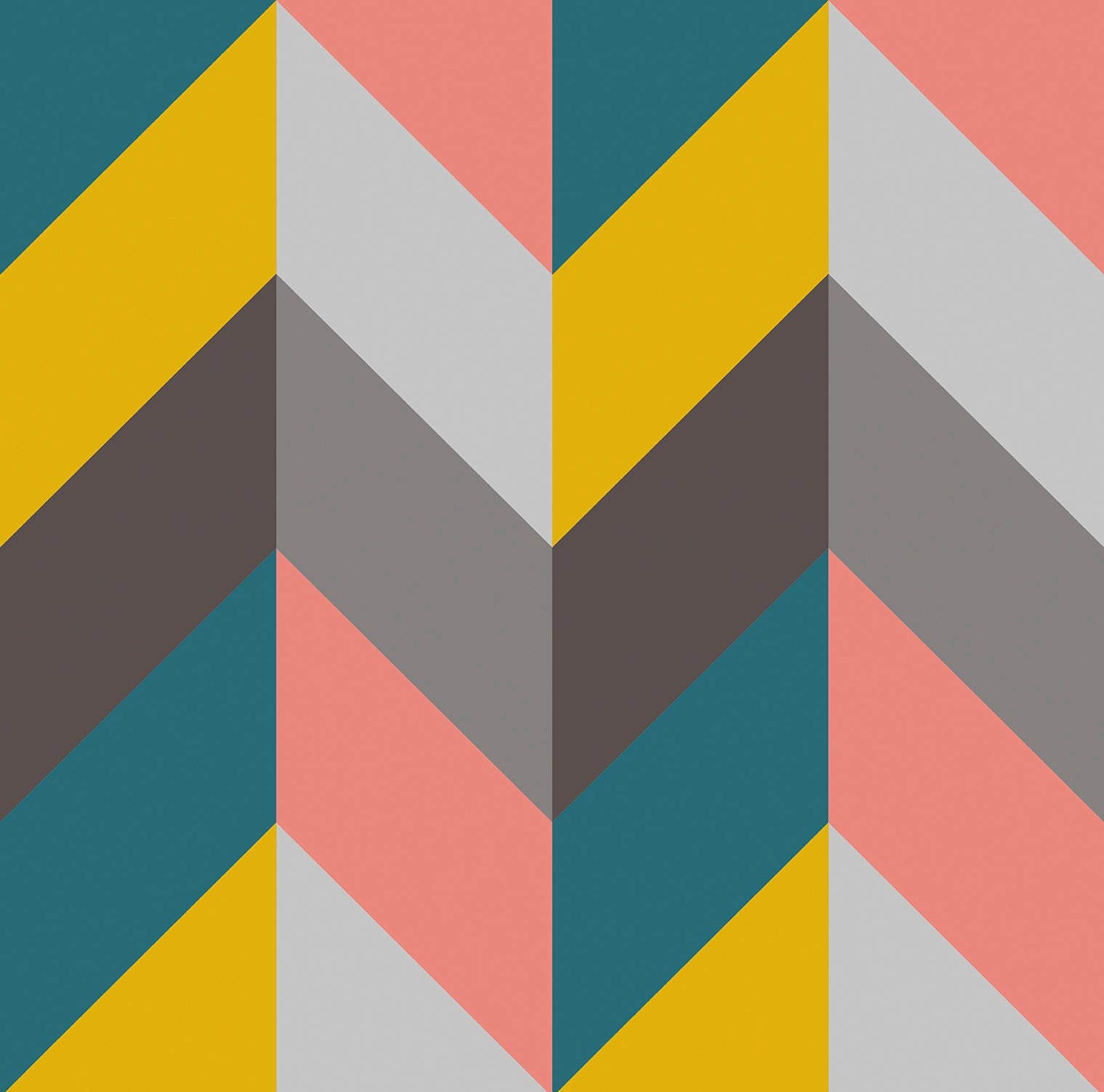 Walls4You behang visgraat-motief multicolor - 53 cm x 10 m - 640115