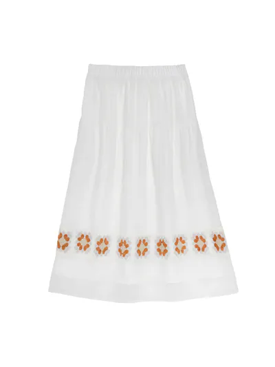 Patchwork Crochet Organza Skirt - 25WDK279M