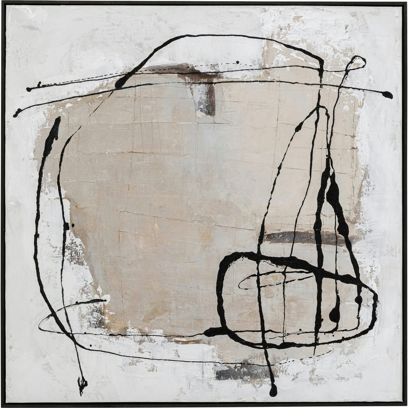 DUST - Peinture Frame Dust grise 100x100cm Kare Design