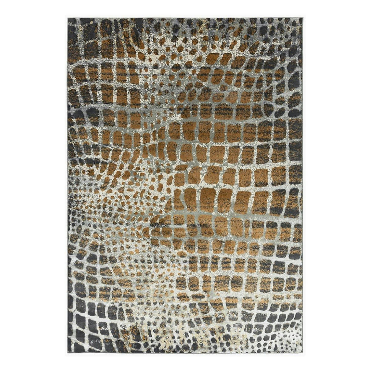 CYPHER GIRAFE - Tapis tissé plat en Polyester Marron 120x170 cm