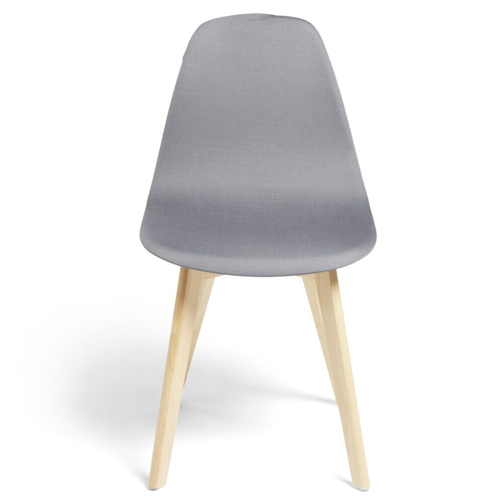Housse de chaise 45x40xH45cm Lot de 2 (2 modèles gris ou blanc)