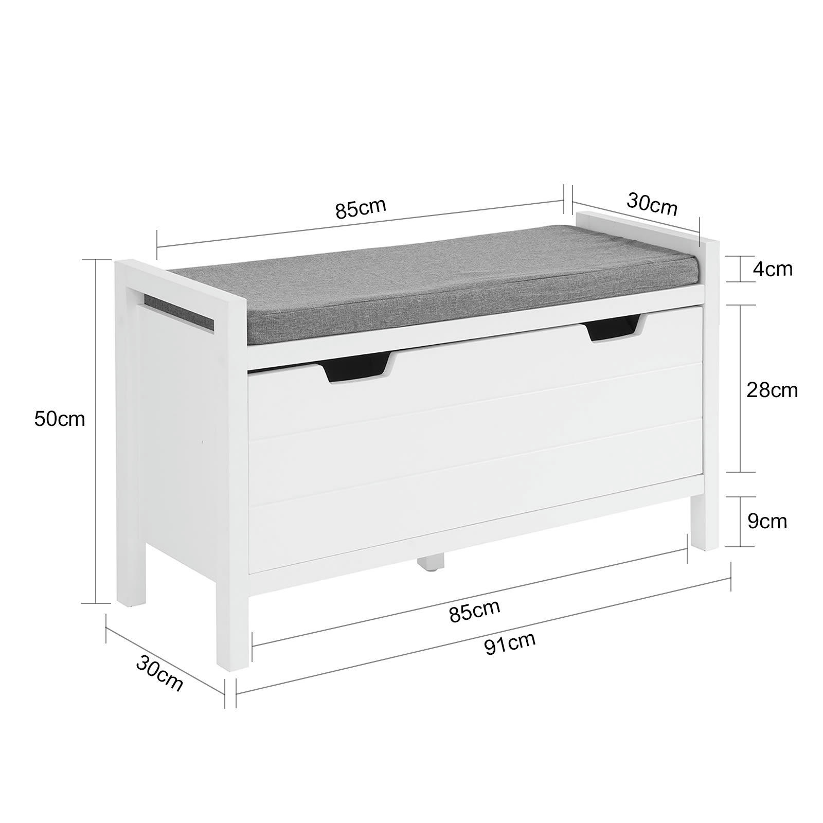 - Banc de rangement effet bois blanc