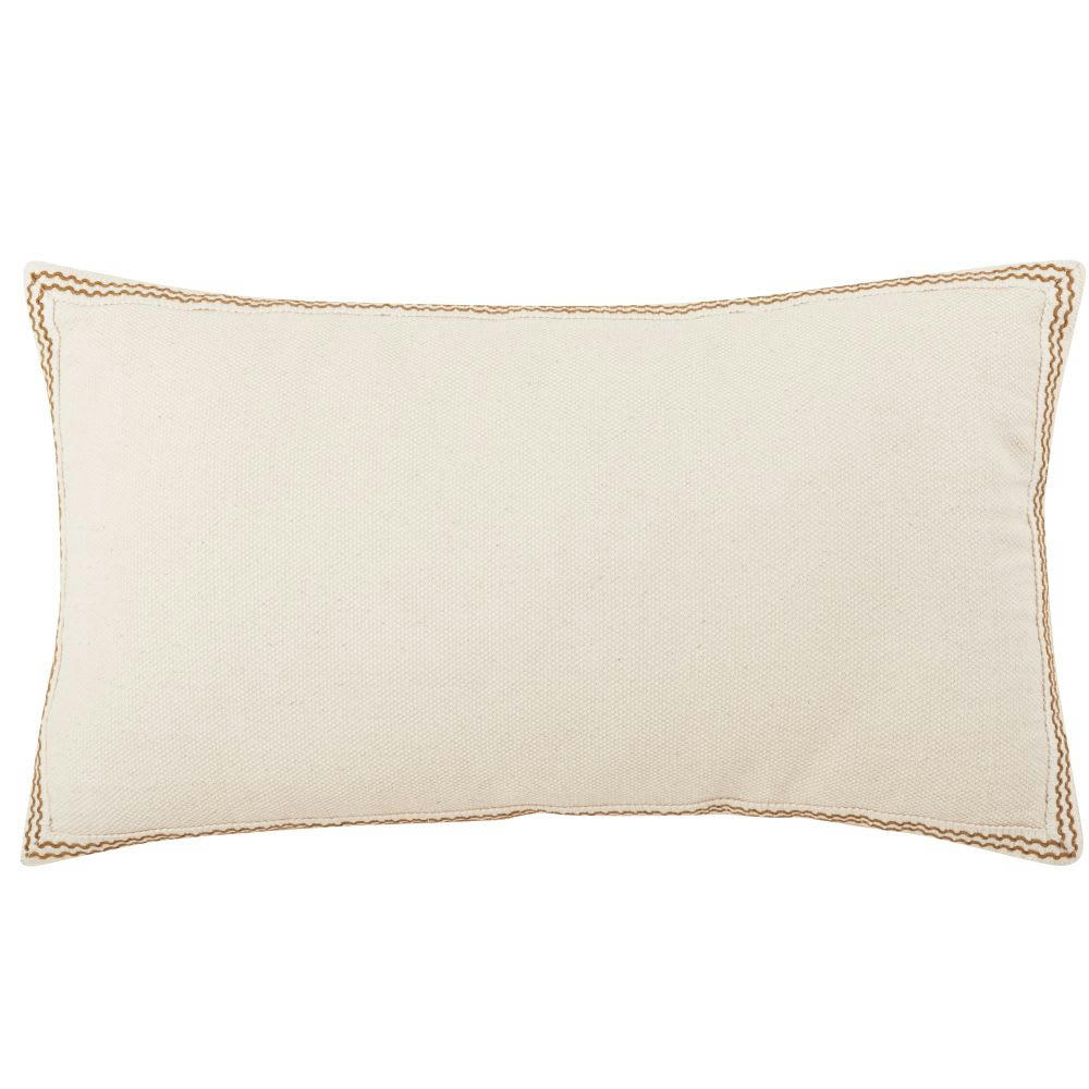 BASTET - Housse de coussin écrue avec galon 30x50