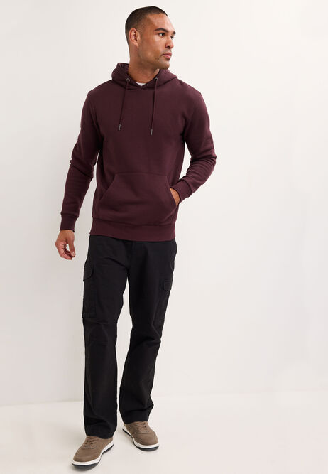 Mens Plum Cotton Rich Hoodie