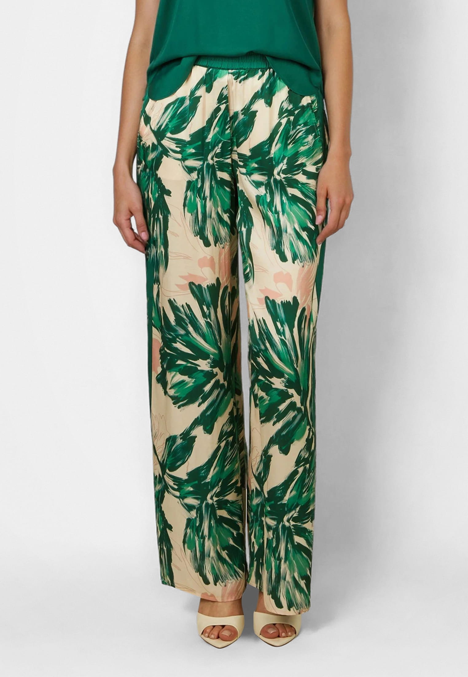 Pyjamahose mit grünem Print