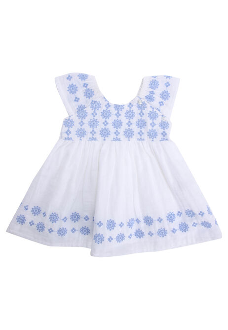 Baby Girls White Floral Broderie Anglaise Dress