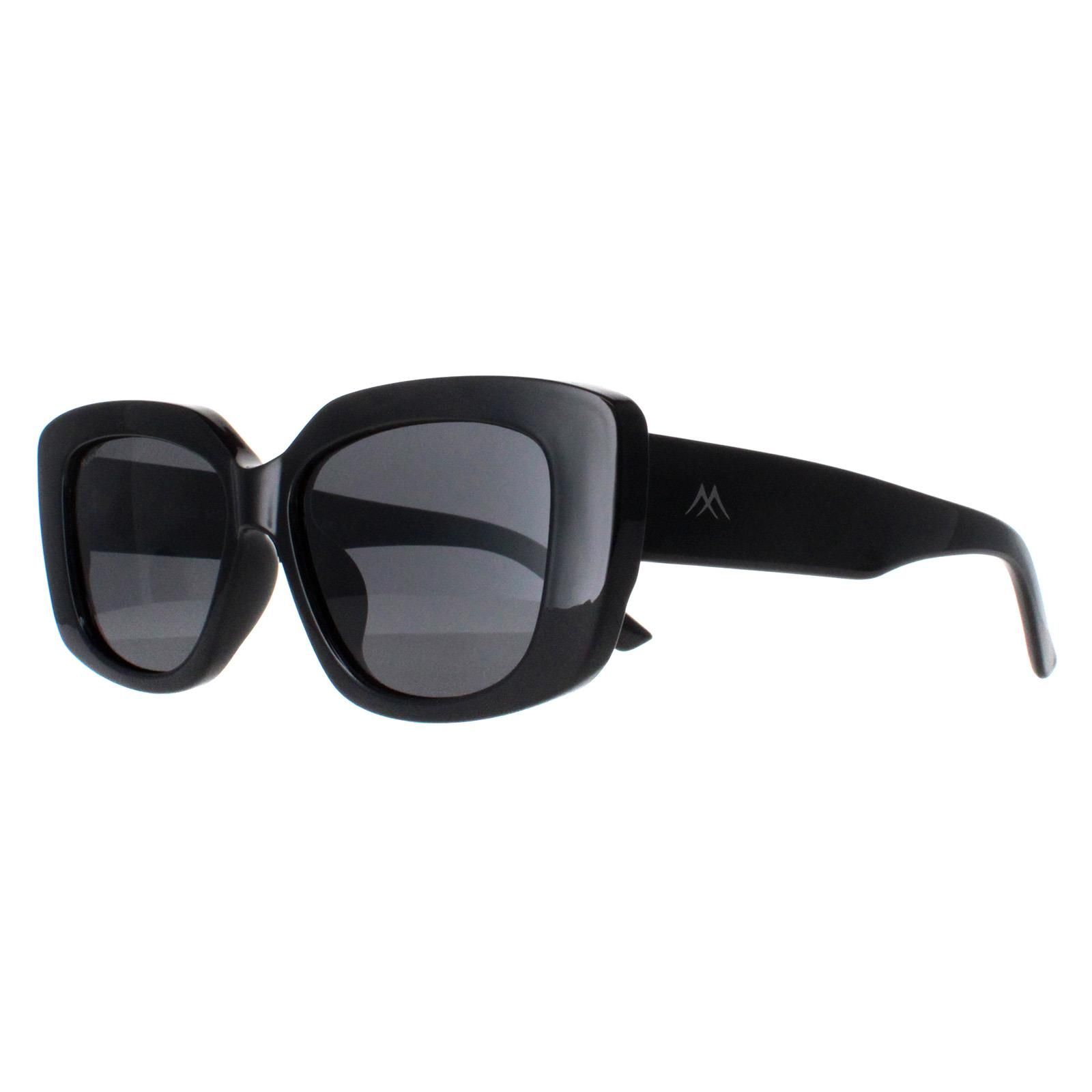 montana Rectangle Shiny Black Smoke Polarized MP56