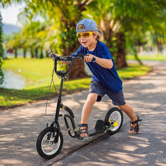 Kinderroller, Luftreifen, LxBxH: 120x58x85 cm, schwarz