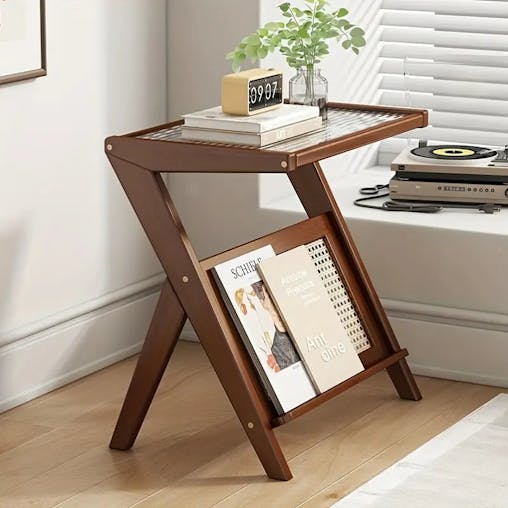 NNETM Mini Bedside Table - Sleek Tempered Glass Top