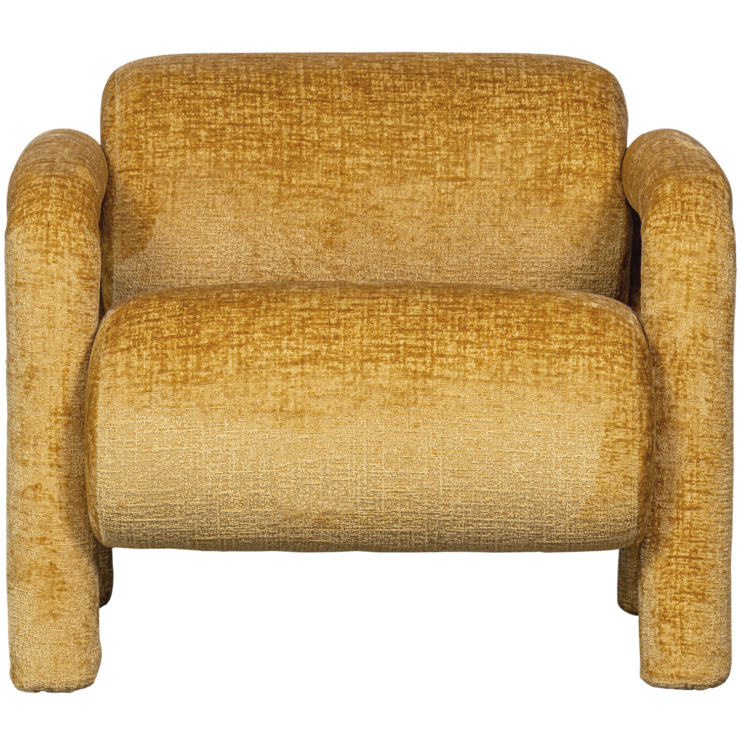 WOOOD fauteuil Lenny - Polyester - Goud/Geel - 65x76x82