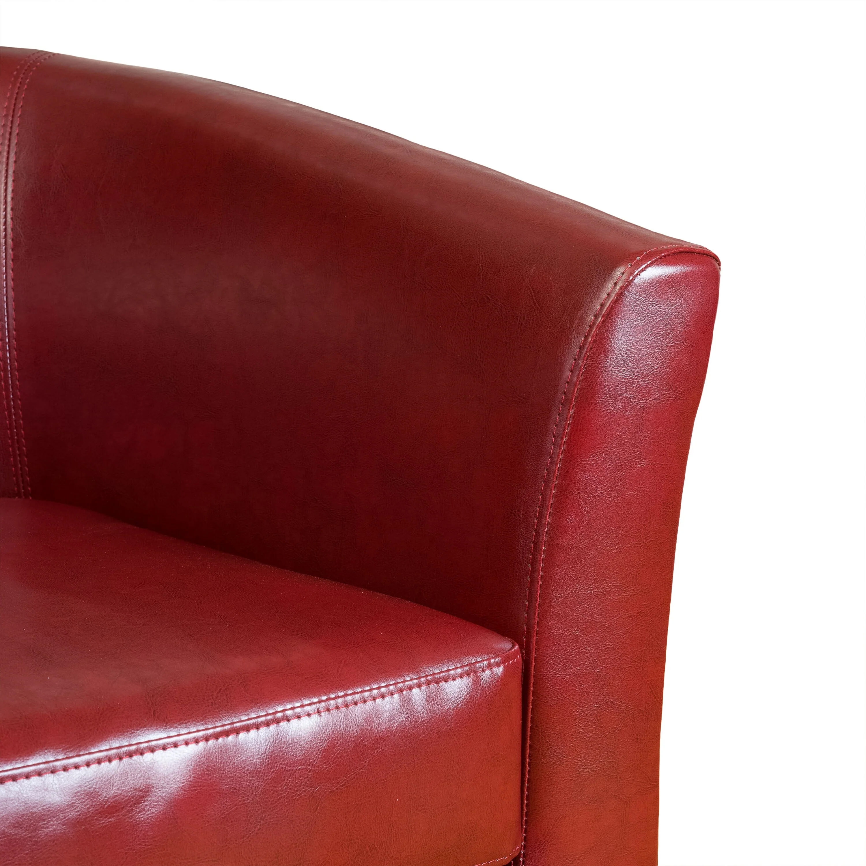 Oxblood Red Bonded Leather Tub Club Chair by Christopher Knight Home