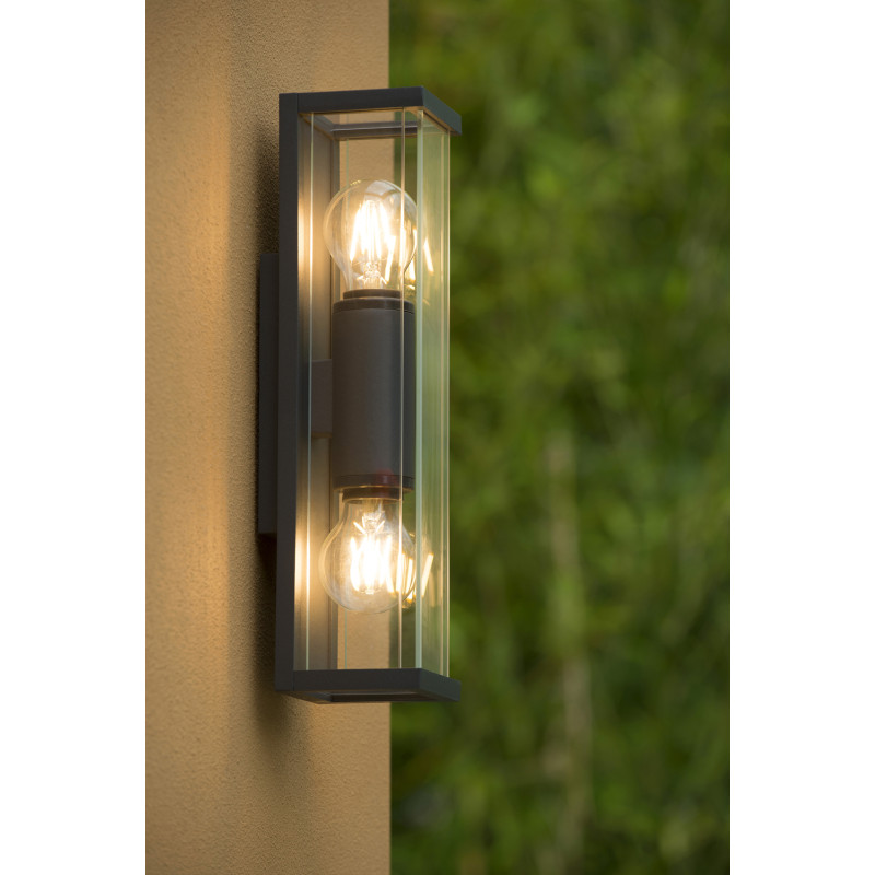 Applique extérieure LED Claire Mini dimmable E27 2 x 15 W LUCIDE